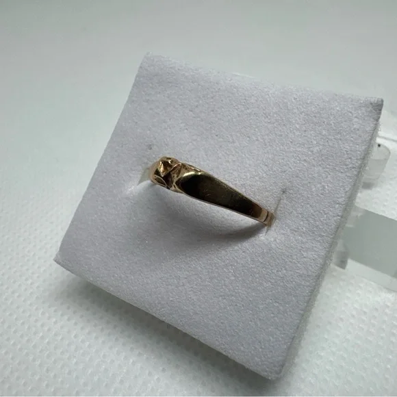 Vintage 14K Yellow Gold Nugget Style Ring Band 1.14 Grams Size 6, 585, European - Picture 4 of 14